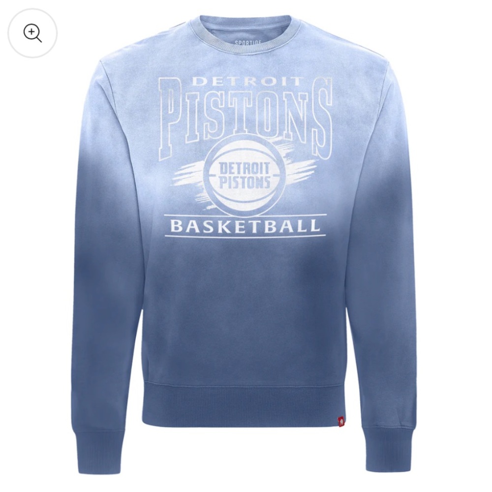 Sportique Detroit Pistons Sun Fade Crewneck Sweatshirt